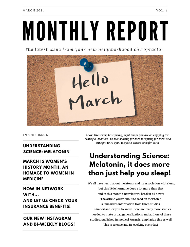 Chiropractic Portland WA March Newsletter