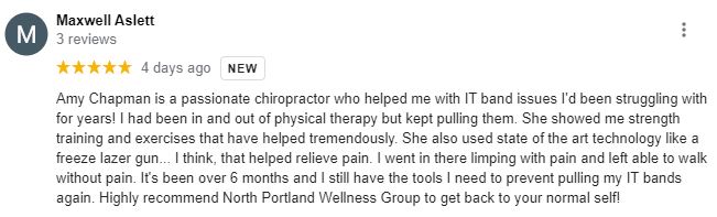 Chiropractic Portland OR Patient Testimonial